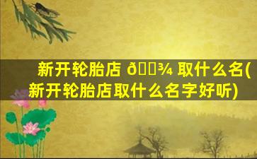 新开轮胎店 🌾 取什么名(新开轮胎店取什么名字好听)